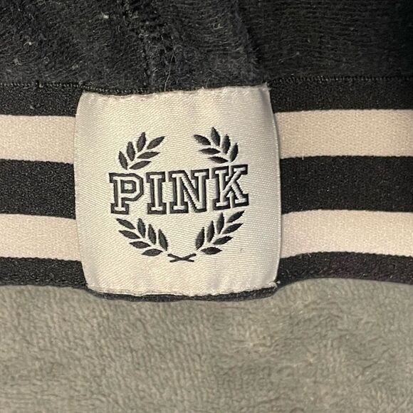 Y2K Pink Victoria's Secret Joggers Heather Black Skinny‎ Fold Over Waist Band S - Picture 4 of 7